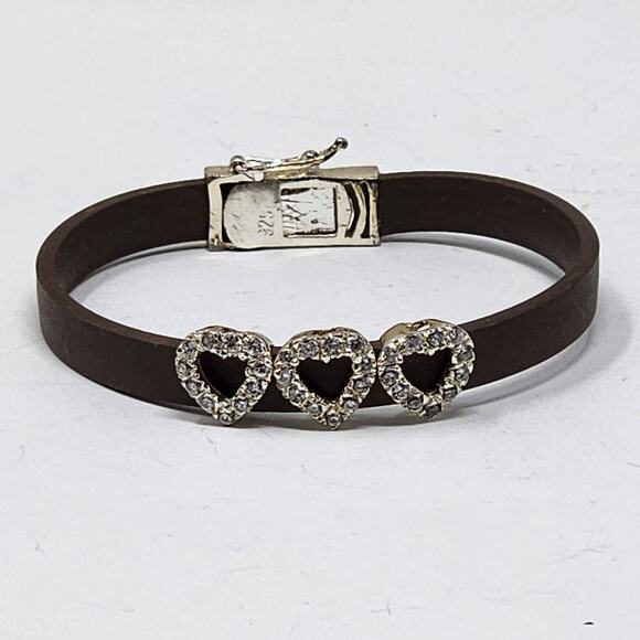 Sterling Silver Heart Charm Bracelet - Picture 1 of 7